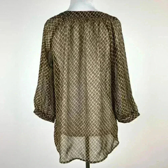 DMBM top sz M tortoise print lightweight pop over - Picture 4 of 7